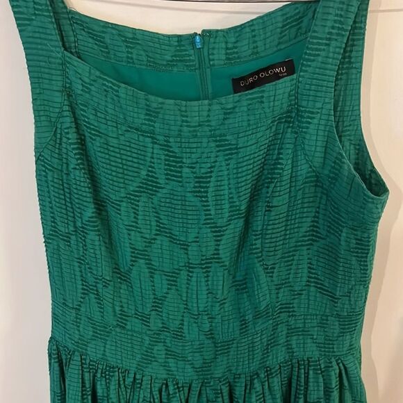 Duro Olowu Green Lined Dress Sz 6 - Picture 2 of 13